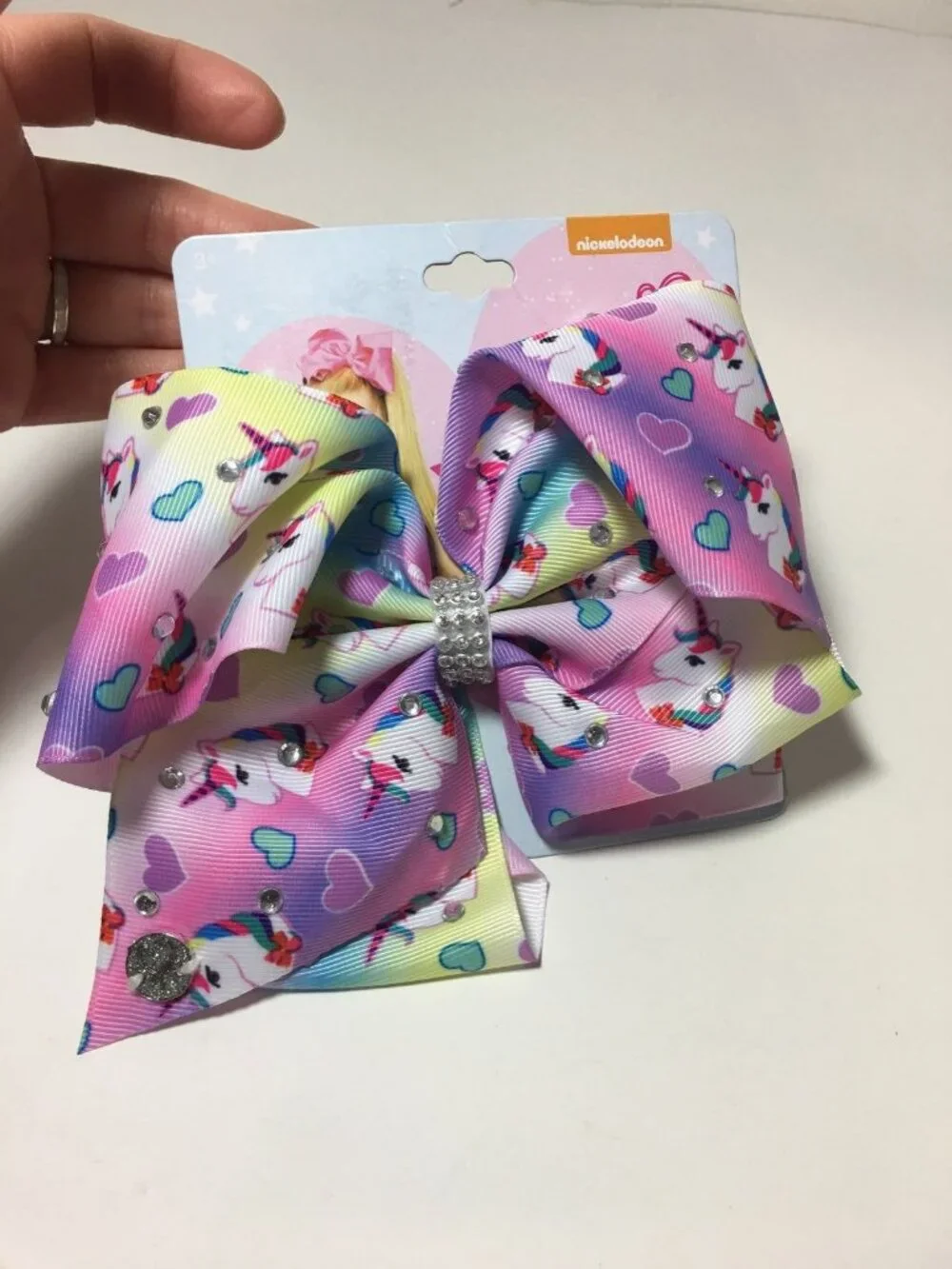 Girls Large hair bow unicorn pink purple Jojo Siwa